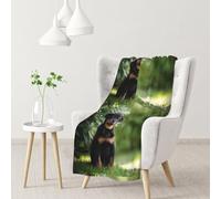 Pastore francese Beauceron cucciolo nero carino,Coperta morbida, calda, anti-pilling, in flanella, peluche, 76 x 102 cm