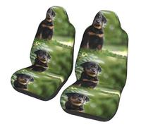 Pastore francese Beauceron cucciolo nero carino,Coprisedile per auto protezioni per sedili anteriori per auto, 2 pezzi