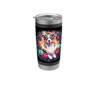 Pastore magicamente splendente con le rose Bicchiere termico in acciaio inox doppia parete
