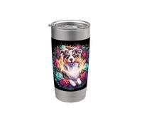 Pastore magicamente splendente con le rose Bicchiere termico in acciaio inox doppia parete