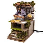 Pastore per Presepe in Movimento 14 cm x 9 cm che Impasta il Pane