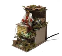 Pastore per Presepe in Movimento Donna al Balcone Statuina Terracotta 10 cm