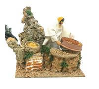 Pastore per Presepe in Movimento Donna con Setaccio Statuina Terracotta 10 cm