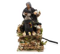 Pastore per Presepe in Movimento Il Caldarroste Statuina Terracotta 10 cm