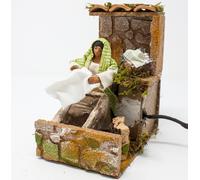 Pastore per Presepe in Movimento La Lavandaia con Pila Statuina Terracotta 10 cm
