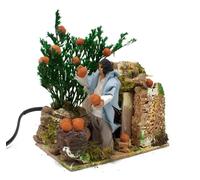 Pastore per Presepe in Movimento Raccoglitore Arance Statuina Terracotta 10 cm