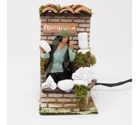 Pastore per Presepe in Movimento Venditore di Formaggi Statuina Terracotta 10 cm