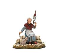 Pastore statuina Donna Filatrice 10 cm di plastica Moranduzzo per presepe
