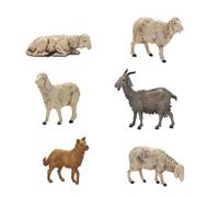 Pastore statuina Moranduzzo 4 pecore capra e cane in scatola 13 cm per presepe