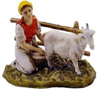 Pastore Statuina Moranduzzo Landi Mungitrice con capra cm 10 stile 700