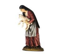 Pastore statuina Vecchia con Agnello 12 cm stile 700 di plastica Moranduzzo