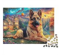 Pastore tedesco 1000 Pezzi Puzzle Per Adulti in Balloon Village Artee Cartone Often Divertente E Stimolante Gioco Di Famiglia Bella Decorazione 52x38cm/1000pcs