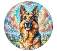 Pastore tedesco 1000 Teile Schwieriges Großes Stressabbau-Spielzeug Animali Circular Puzzles Für Erwachsene Und Kinder Pädagogisches Geburtstags Weihnachten Geschenke 1000pcs (67.5x67.5cm)