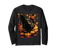 Pastore Tedesco Accogliente Foglie Autunno Foresta Estetica Maglia a Manica