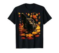 Pastore Tedesco Accogliente Foglie Autunno Foresta Estetica Maglietta