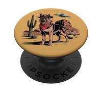 Pastore Tedesco Alieno UFO Desert Cowboy PopSockets PopGrip Adesivo