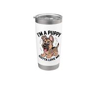 Pastore Tedesco Alsazia Cucciolo Cane Cani Cuccioli Bambini Bicchiere termico in acciaio inox doppia parete
