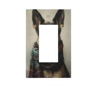 Pastore tedesco che indossa una sciarpa scozzese interruttore della luce piastra da parete piastra frontale copertura singolo bilanciere 1 banda decoratore presa coperture per la casa cucina camera