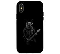 Pastore tedesco che suona la chitarra musica rock amante dei cani Custodia per iPhone X/XS