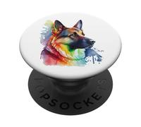 Pastore Tedesco Colorato Pop Art Tie Dye Acquerello PopSockets PopGrip Adesivo