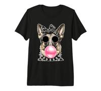Pastore Tedesco con Occhiali da Sole Punk Animal Bubblegum Gothic Maglietta Premium