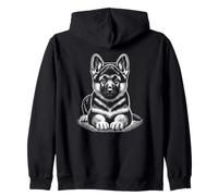 Pastore Tedesco Cucciolo di Cane GSD Germ GShep Shep Sheppy Graphic Felpa con Cappuccio
