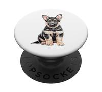 Pastore Tedesco Cucciolo Schizzo Disegno Arte Amante dei cani PopSockets PopGrip Adesivo