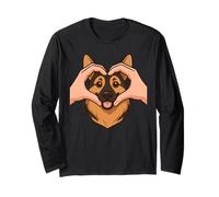 Pastore Tedesco Cuore Mani Amore Gesto Cane Amante Maglia a Manica