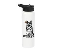 Pastore tedesco farfalla amante dei cani regalo minimalista Stainless Steel Insulated Water Bottle