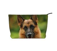 Pastore tedesco felice stampato, Borsa per cosmetici in velluto a coste Borsa per il trucco Borsa da viaggio portatile