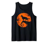Pastore Tedesco Halloween Luna Piena Arancione Canotta
