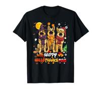 Pastore Tedesco Happy Hallothanksmas Dog Lover Christmas Maglietta