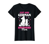 Pastore Tedesco Mamma Gatto e Cane Alsaziano Pastore Cane Amanti Maglietta