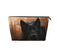 Pastore tedesco nero Bokeh autunnale tedesco, Borsa da toilette Borsa per trucco Borsa per cosmetici Borsa da toilette da viaggio portatile