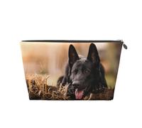 Pastore tedesco nero Prato Bokeh tedesco, Borsa da toilette Borsa per trucco Borsa per cosmetici Borsa da toilette da viaggio portatile