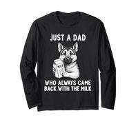 Pastore Tedesco Papà Milk Joke Festa del papà Amante dei cani Maglia a Manica