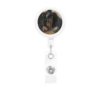Pastore tedesco,Porta badge retrattile, porta badge avvolgibile con clip identificativa e clip a coccodrillo