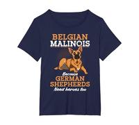 Pastore Tedesco Proprietario del Cane Pastore Belga Malinois Maglietta, Donna Plus-Size, Navy, 4X