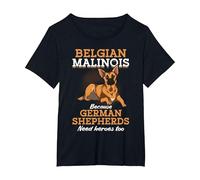 Pastore Tedesco Proprietario del Cane Pastore Belga Malinois Maglietta, Donna Plus-Size, Nero, 4X