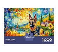 Pastore tedesco Puzzles 1000 Pezzi In Dipinto Autunno cartone Spesso, Un Puzzles Per Enigma Per Il Relax Mentale, Ideale Per Partita Puzzle Game, Puzzle 70x50cm/1000pcs