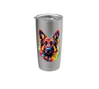 Pastore Tedesco Splash Art I Pop Art Pastore Tedesco Bicchiere termico in acciaio inox doppia parete