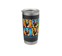 Pastore Tedesco Stile Pop Art Bicchiere termico in acciaio inox doppia parete