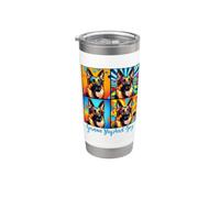 Pastore Tedesco Stile Pop Art Bicchiere termico in acciaio inox doppia parete
