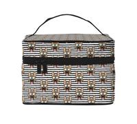 Pastore Tedesco Strisce Nere Con Gli Occhiali, Borsa per il trucco Borsa per cosmetici Borsa da toilette da viaggio portatile Astuccio per matite Astuccio da toilette