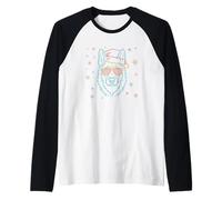 Pastore Tedesco Viso Inverno Carattere Grafica Rosa Otturatore Maglia con Maniche Raglan