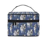 Pastori australiani blu merle, Borsa per il trucco Borsa per cosmetici Borsa da toilette da viaggio portatile Astuccio per matite Astuccio da toilette