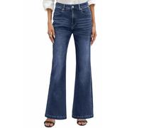 PASUDA Jeans Donna Vita Alta Jeans Elasticizzati a Zampa Elefante Pantaloni Bootcut Larghi Flared Jeans Slim Fit Bell Bottom Taglia Grande con Tasche Moda Casual retrò (Blu Scuro, XXL)