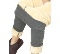 PASUDA Leggings Donna Invernali Leggins Felpati Fodera in Pile a Vita Alta Caldi Leggings Pantaloni Termici Lunghi Pantacollant Elasticizzati Spessi Inverno (Grigio Medio, M)