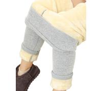 PASUDA Leggings Donna Invernali Leggins Felpati Fodera in Pile a Vita Alta Caldi Leggings Pantaloni Termici Lunghi Pantacollant Elasticizzati Spessi Inverno (Grigio Chiaro, S)