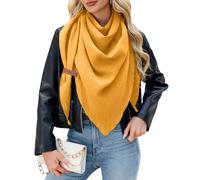 PASUDA Sciarpa Donna Sciarpa Triangolare Autunno Invernale Morbido Leggero Foulard Calda Donna Elegante Classica Grande Sciarpa Triangolo Cotone Multifunzione Stole Scialle (Giallo, One Size)